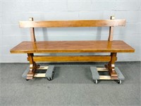 Solid Wood Bench With Back