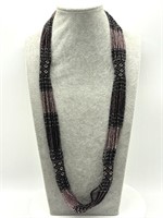 Vintage Czech Seed Bead Long Necklace