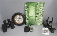 Hunting clock, Midland GMR radios, compass, Mossy