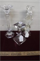 3 Crystal Candlesticks