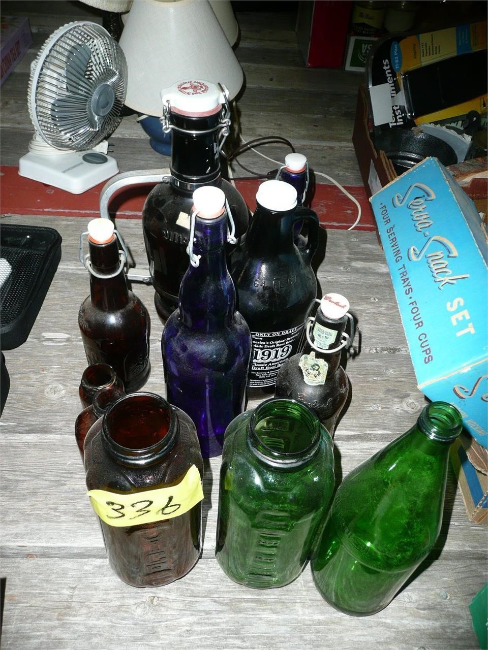 Vintage Colored Bottles