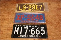 Texas and Arizona License Plates