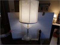 Large Glass Lamp w/Glass Base-43" Tall