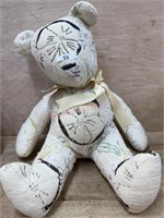 Old quilt made teddy bear