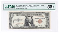 1935-A US WWII HAWAII $1 SILVER CERTIFICATE NOTE
