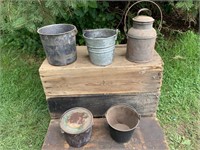 LOT OF 5 BUCKETS & PALES