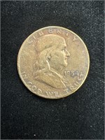 1954 D Benjamin Franklin Half Dollar