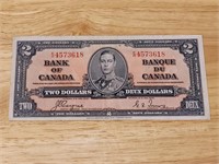 CANADIAN 1937 $2.00 DOLLAR NOTE COYNE-TOWERS