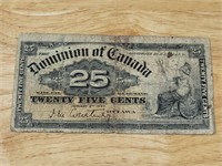 1900 DOMINION OF CANADA 25¢ SHINPLASTER