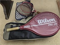 Estate lot of tennis rackets and bags