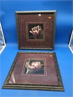Signed Pr Framed Double Matted Purple Tulip Prints