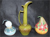 18" vase and painted gourds
