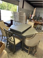 Heavy Duty Wood Octagon Dinning Table 6 Chairs