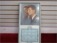 1969 Framed Kennedy brothers calendar.