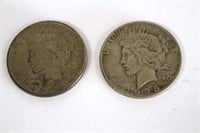 2 Peace Silver Dollars 1924 & 1935