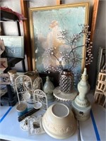 Fresco of Flora, Finials, Shabby Chic Decor