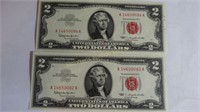 2-1963 Two Dollar US Notes, Granahan & Dillon
