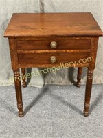 2 Drawer Federal Cherry & Maple Drop Leaf Stand