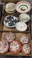 3 Flats of Assorted Glassware Plates and Bowls