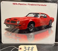 1974 Pontiac Firebird Formula Metal Sign