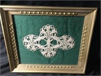 Crocheted Design in Wooden Picture Frame