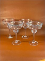 Set of 4 Plastic Margarita Glasses