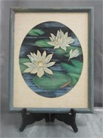 Small Framed Water Lily Painting