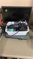 SAMSUNG HD TV, LAPTOPS & TUB OF MISC CORDS