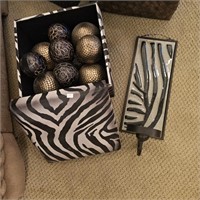 Zebra Storage Ottoman-Wall Sconce-Decor. Balls