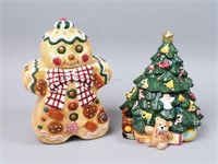 Pair of  Christmas Cookie Jars