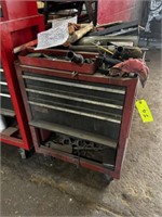 Rolling tool box with tools