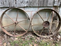 1 Pair of Vintage Wagon Wheels