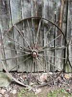 1 Pair of Antique Steel Wagon Wheels