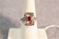 18k Ruby And Diamond Ring
