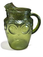 Mid century Anchor Hocking green glass pitcher
