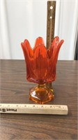 Mid century orange/yellow w/pedestal dish