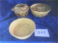 Spongeware Bowls and Covered Casserole