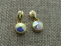 Vintage Rivoli Rhinestone Earrings, Pierced, Stud