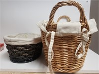 (2) Lined Baskets