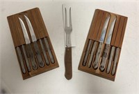 (10) Vera Sharp Knives & Burleigh House Fork