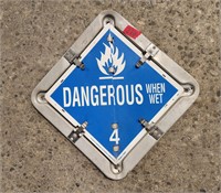 Vtg Dangerous When Wet Flip Sign Placard