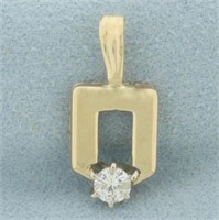 Unique Diamond Geometric Pendant in 14k Yellow Gol