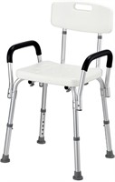 ADJUSTABLE SHOWER CHAIR WITH REMOVABLE BACK