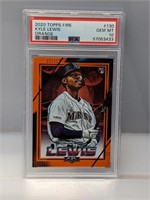 2020 Topps Fire Orange /299 Kyle Lewis RC PSA 10