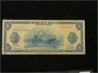 1942 Curaco Muntbiljet $2 1/2 Bill
