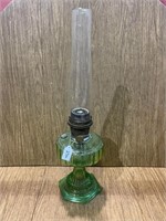Vintage Aladdin Oil Lamp w/Green Glass Base