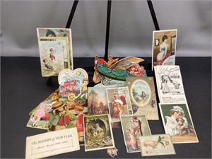Vintage postcards and advertising cards