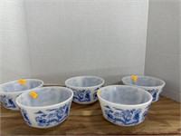 Vintage Anchor Hocking blue and white cereal