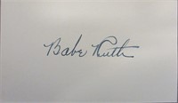 Babe Ruth Signed One-Cent Government Postcard