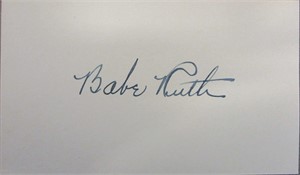 Babe Ruth Signed One-Cent Government Postcard